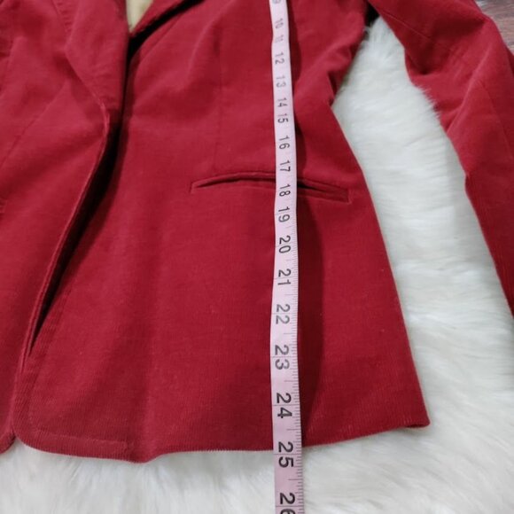Vintage Old Navy Stretch Cordoury  Red One Button Blazer - Picture 8 of 11